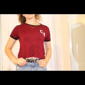 Red California crop top
